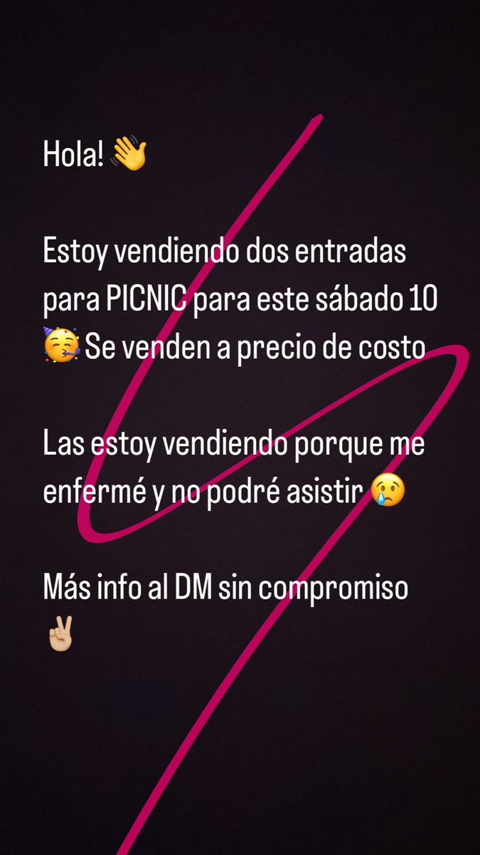 KSC_09's tweet photo. Hola hola!
Gente estoy vendiendo dos entradas par PICNIC, interesados escribir al DM o al 85136862 sin ningún compromiso!!

Retweet pls 🙏🏻 https://t.co/5Cn986ENS4