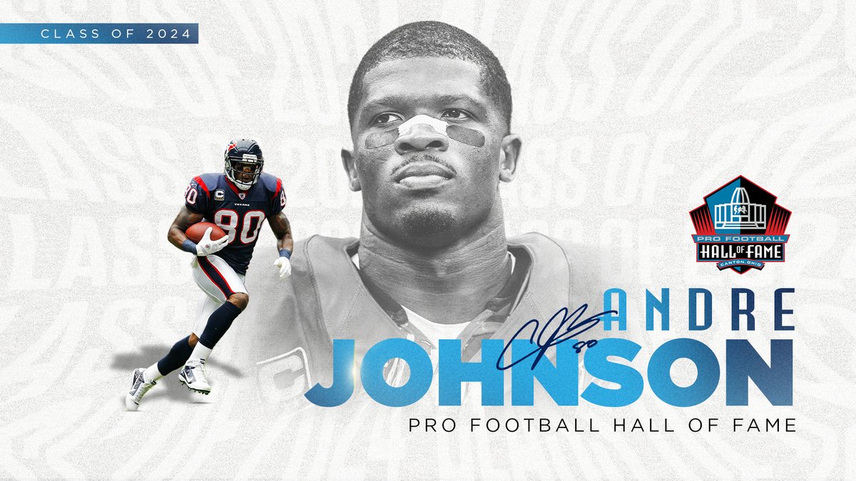 The first @HoustonTexans player to earn a permanent place in Canton, Andre Johnson is now also Pro Football Hall of Famer No. 375. @visualedgeit | #PFHOF24