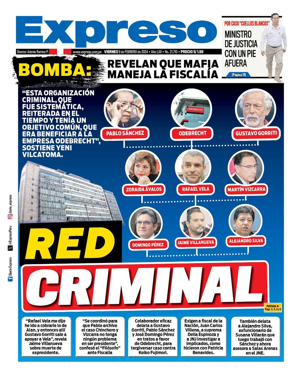 Este huayco en <a href="/FiscaliaPeru/">Ministerio Público</a> es una constatación ruidosa q la <a href="/JNJPeru/">Junta Nacional de Justicia</a> no funcionó. La mafia sacó a Hamilton Castro, puso a Pérez y Vela, indujo la muerte de AlanGarcía, apresó a Keiko, protegió a Villaran, Vizcarra, Odebrecht y oculta el “acuerdo” vende patria. Huele a pescado..