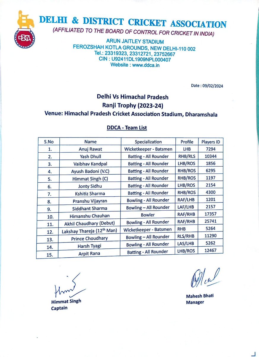 Himachal opted to bowl, but Delhi's resolve is unshakeable! 🏏 Let's back our team to chase glory with every run scored and wicket taken. Together, we'll triumph!