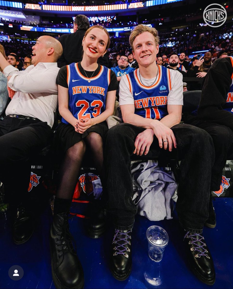 Checking in from @thegarden 🌟 #NBACelebRow with Maude Apatow