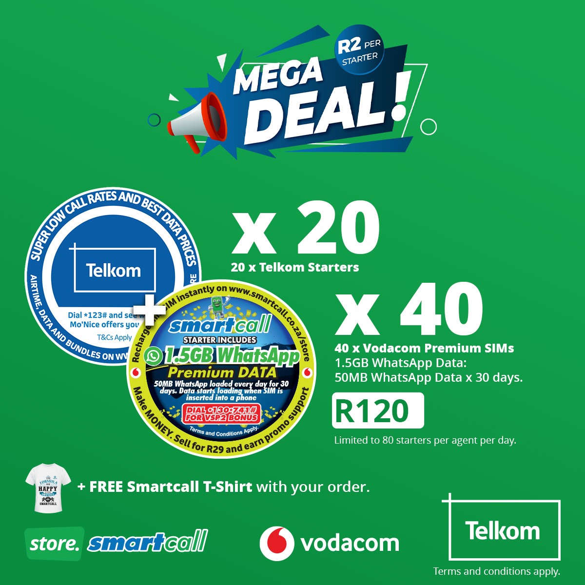 SmartcallVSP2's tweet photo. Earn R40 promo support on each Starter Pack that you activate successfully.
Order your 60 starters for R120 including free delivery https://t.co/cf8W8rFNUg.
#SmartcallPremiumBoost #VodacomVSP2PremiumSIM https://t.co/e1sBxt0XHl