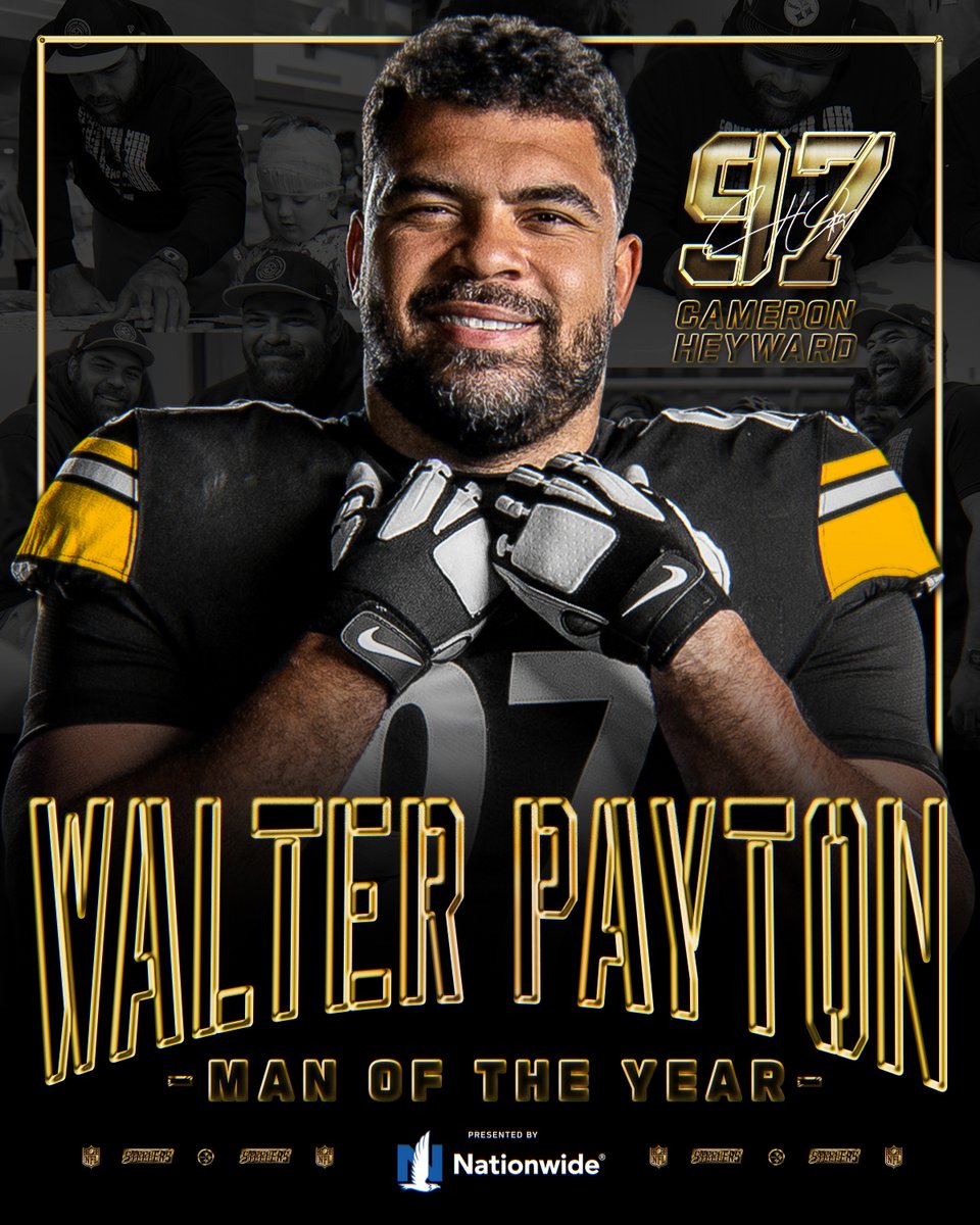 An inspiration to so many. For his impact off the field, @CamHeyward is your 2023 Walter Payton Man of the Year! 📝: bit.ly/3HS7oZB | @Nationwide