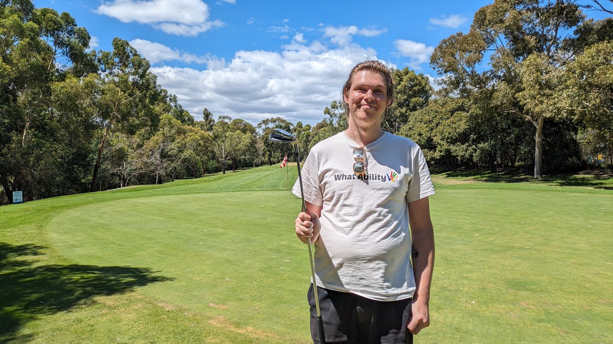 Meet Tom a carer who brings his client to @ReachAndBelong all abilities golf program He had never played golf before so this week we taught him to play as well so he can take Mack out for extra golf @MonashCouncil Oakleigh is a truly public facility that deserves to stay
