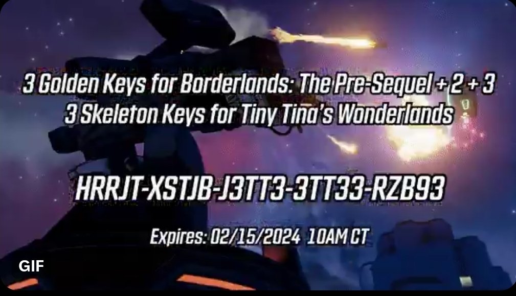 Here we GO! SHiFT code for free Golden and Skeleton Keys for Borderlands 2, TPS, 3, and Wonderlands: HRRJT-XSTJB-J3TT3-3TT33-RZB93 Redeem in-game or at shift.gearbox.com. Expires 2/15. Good luck, and happy looting!