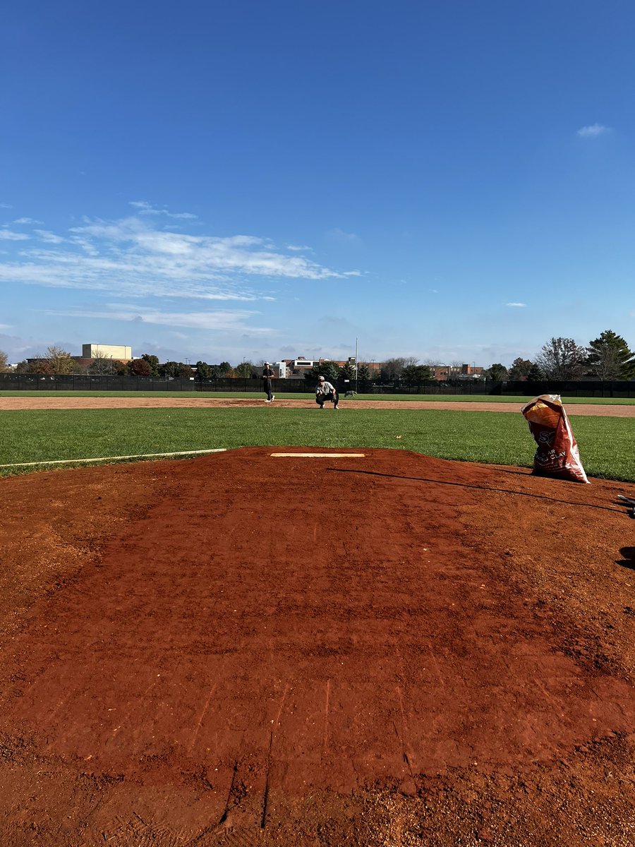 BLY_Inc's tweet photo. A little late fall mound renovation on Spartan Yard. https://t.co/Kyf9bF8IbU