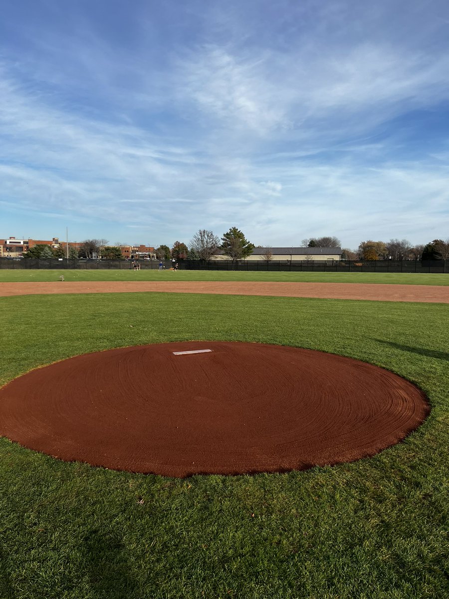 BLY_Inc's tweet photo. A little late fall mound renovation on Spartan Yard. https://t.co/Kyf9bF8IbU