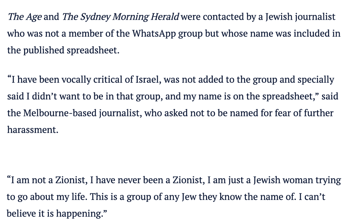 The bulk of the membership of the chat barely contributed. The membership included many, many people who were added without being asked and several non-Zionists and anti-Zionists.