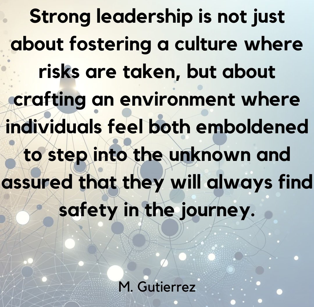 Great leaders create a safe space for growth where people feel empowered to explore! #edchat #leadership #ThursdayMotivation #LeaderEdChat