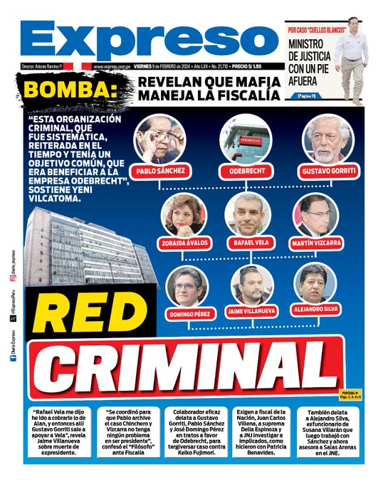 ppantaj's tweet photo. ORGANIZACIÓN CRIMINAL:

Fiscales, Ongs, CAVIARES y operadores políticos,
Defensores de ODEBRECHT,

Cercaron al Presidente ALAN GARCIA PEREZ, lo indujeron a su muerte.

CARCEL para todos esos ASESINOS.

MAFIA manipula al PERÚ.

JUSTICIA!!!
JUSTICIA!!!
JUSTICIA!!!
JUSTICIA!!! https://t.co/ry0D6rBUDI