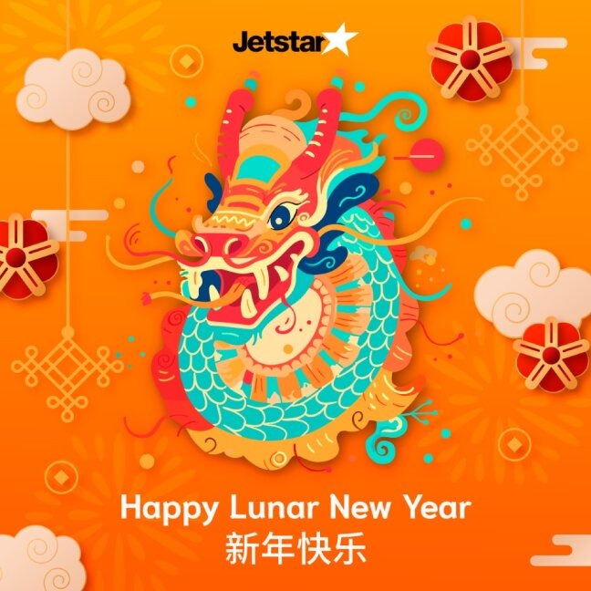 Wishing everyone a healthy and prosperous Year of the Dragon! #Jetstar #ChineseNewYear #LunarNewYear #YearOfTheDragon