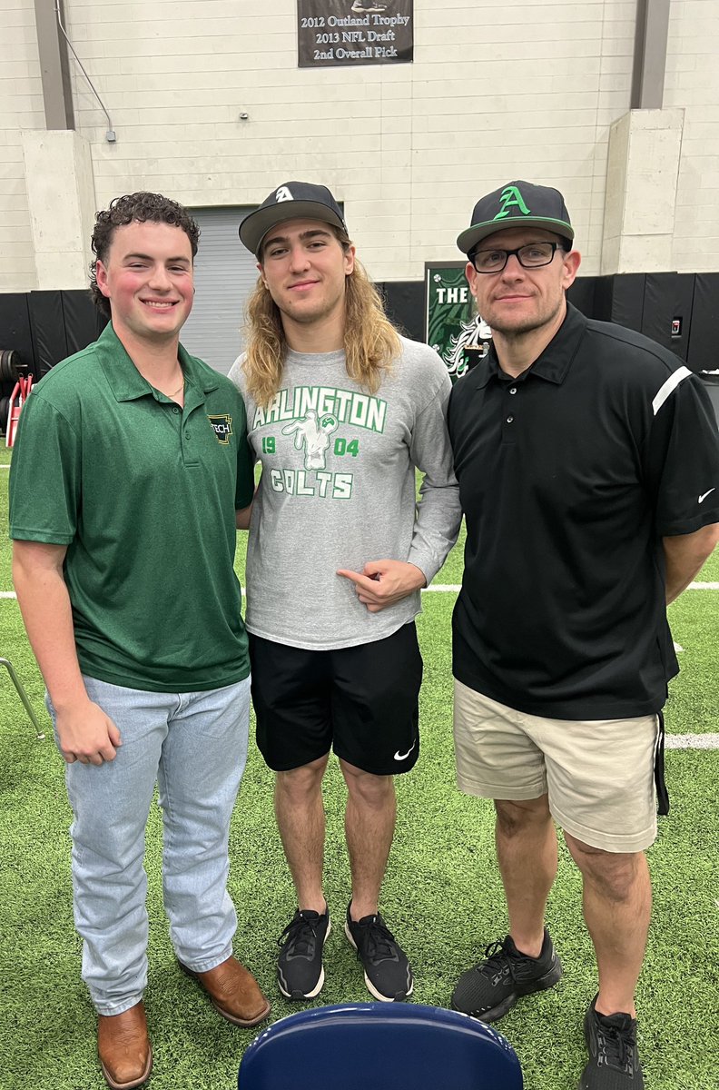 Proud Coach moment here!! <a href="/Ryan_Ott99/">Ryan Ott</a> signed his NLI yesterday with Arkansas Tech to play pitcher/1st base!! Ryan started every game for us at center for the last 3 years, + was 1st Team All District this year in Football + Baseball 😳!! Super Proud!! Bad Dude!!#multisportCOLTS