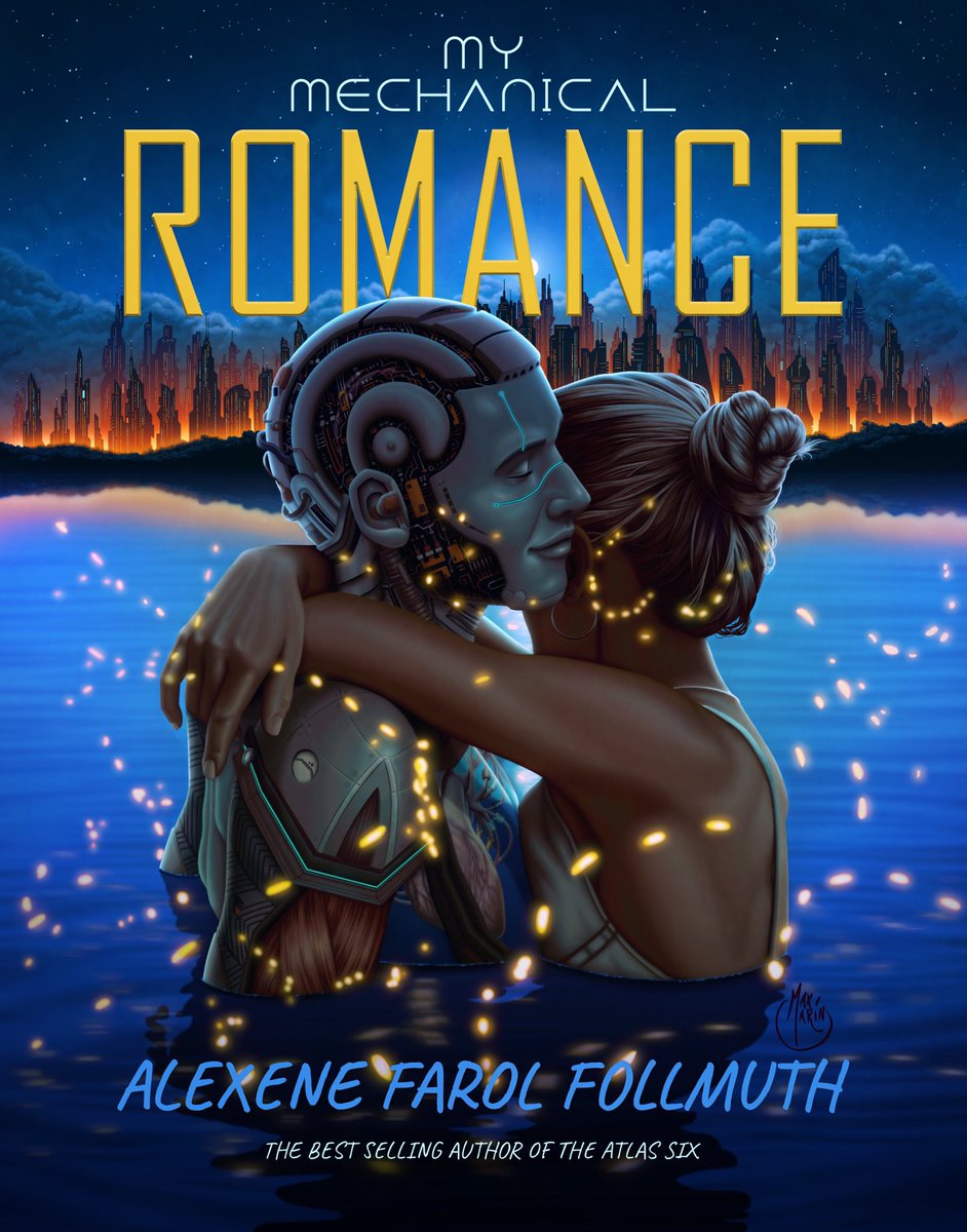 maxmarinart's tweet photo. Had to redo the title graphic as the first one was simply a mock up for placement. Illustrated a alternate book cover to “My Mechanical Romance” @afarolfollmuth #bookcover #bookcoverart 
.
.
.
.
.
.
#digitalink #bookcoverillustration #alternativebookcover https://t.co/l75FVBUUIU