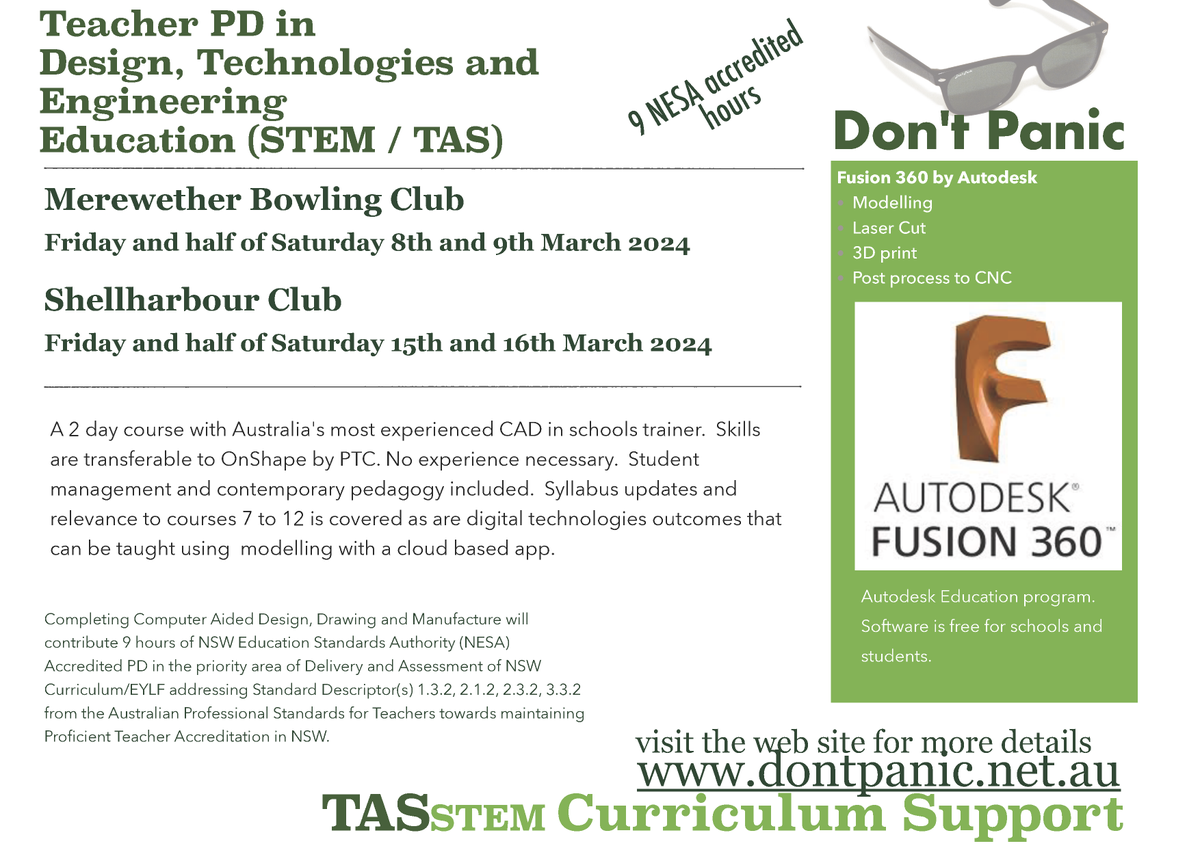 TAS /STEM teacher PD in Digital Design Tools - mailchi.mp/dontpanic.net.…