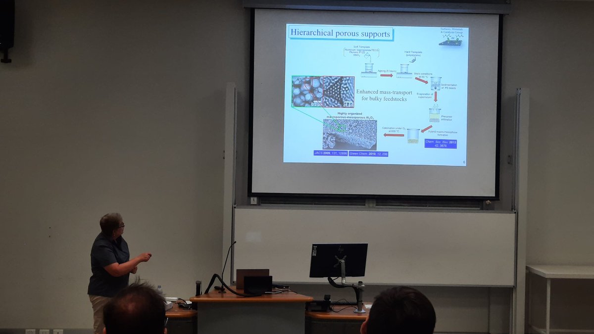 NJORobinson's tweet photo. Great to have Prof Karen Wilson @KWilson1971 (@Griffith_Uni) visit UWA @FSR_UWA today to talk all things #catalysis, sustainable chemistry and porous materials @UWAresearch #GETCO2 https://t.co/ADSBlncKkA