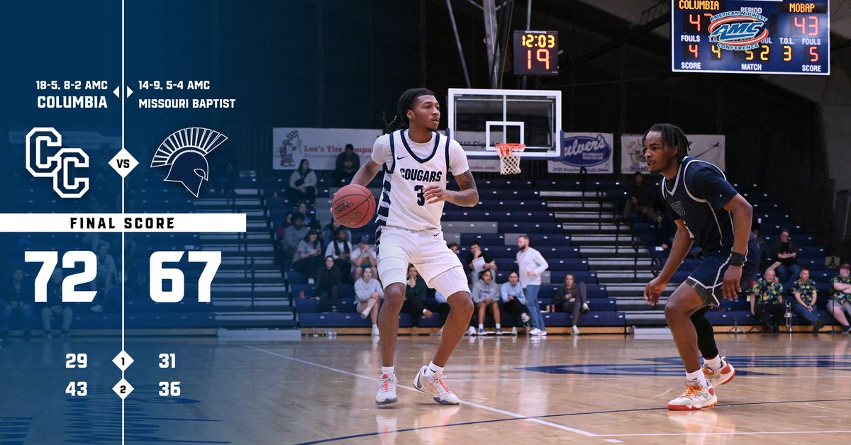 ColumbiaCougars's tweet photo. 🚨🏀 The Cougars hold on to beat the Spartans and claim the season series against MBU!

#RollCougs https://t.co/QuFcNUro53