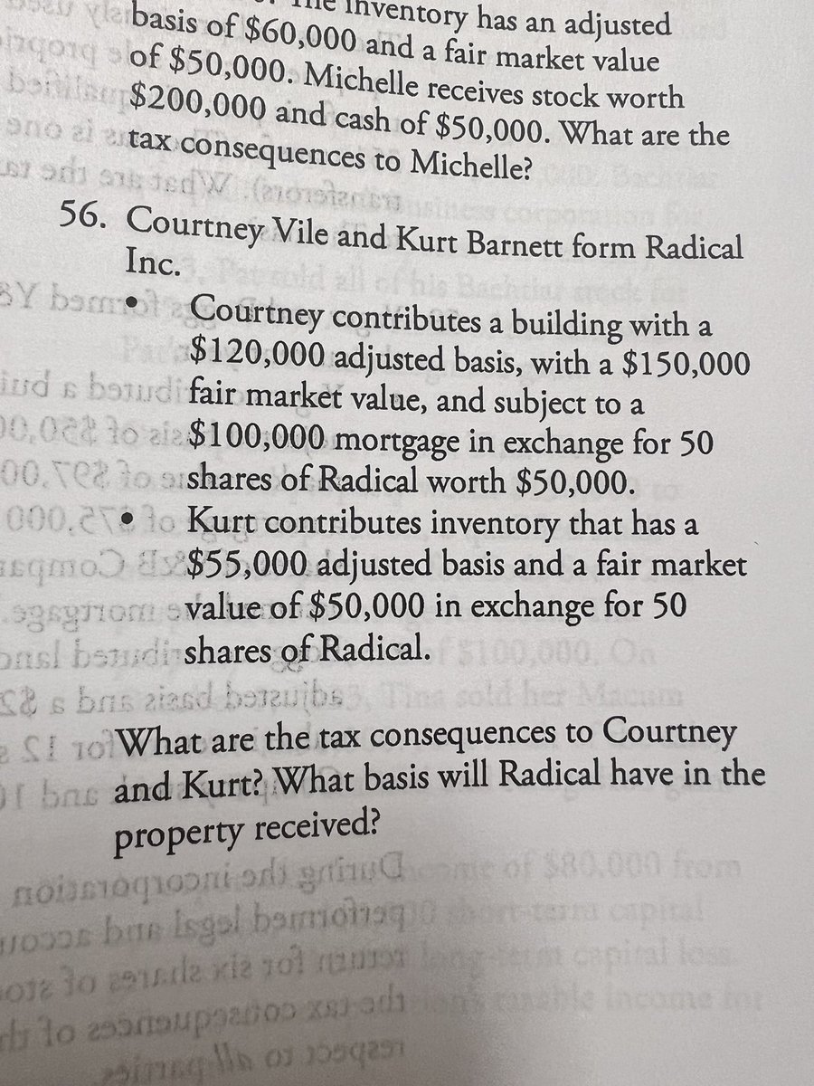 I need to know who wrote this problem in my Tax textbook because I know one of the book’s authors is my 150 year old half-dead Tax professor #kurtvile #courtneybarnett