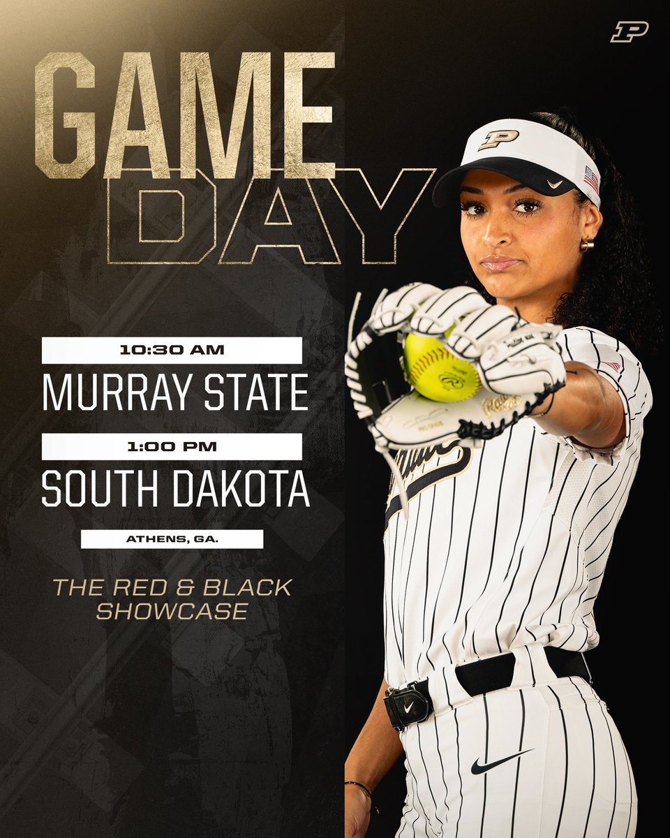Wake up, Boilers! It's GAMEDAY!

⏰ 10:30 am ET
🆚 Murray State

⏰ 1 p.m. ET
🆚 South Dakota

📍 Athens, Ga.
🥎 The Red &amp; Black Showcase
📊 boile.rs/3sOC5a7