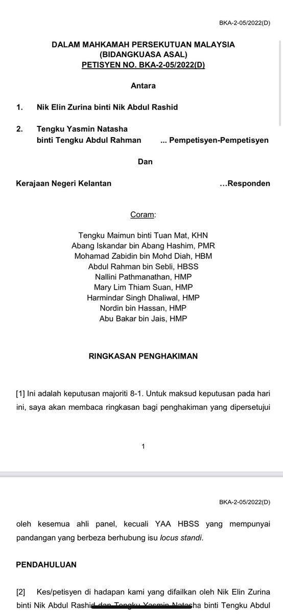 S_Y_New's tweet photo. Bacalah sendiri apa sebenarnya isu kes Nik Elin dan keputusan Mahkamah Persekutuan. Jangan dengar dan percaya sahaja kata-kata ahli-ahli politik. 1/2 https://t.co/BvKnsCWdAn