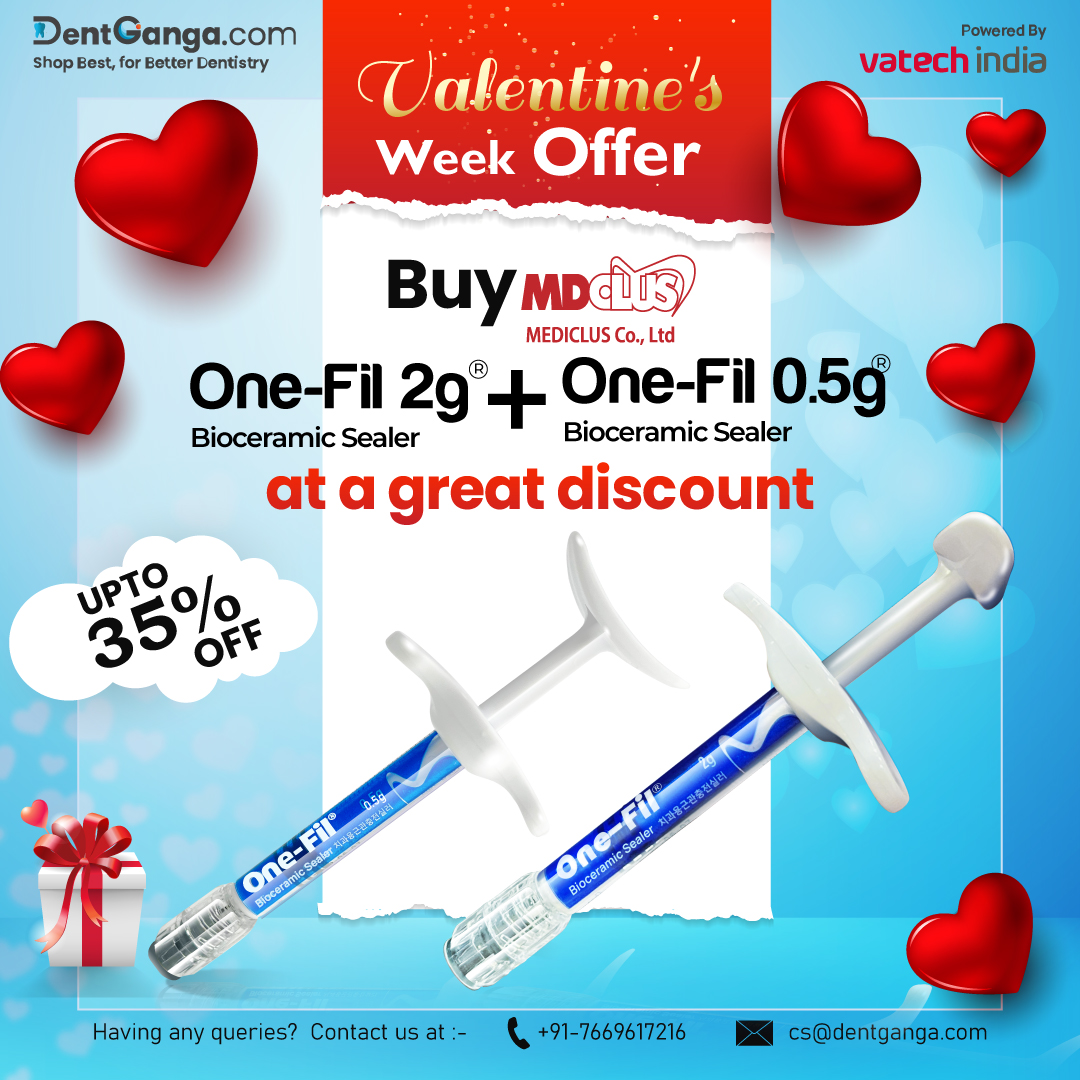 DentGanga's tweet photo. Valentine’s Week Offer!!

Buy Mediclus Onefil 2GM+0.5GM at a great discount!!

Get UPTO 35% OFF!!

Hurry Buy Now!!

https://t.co/1XaCWB3pRI

To Know More About Us:
📱: +91-7669617216
🌐: https://t.co/hOhXN0O5I3
📧: cs@dentganga.com

#dentganga #dentalproducts https://t.co/nxRxAMbDmR