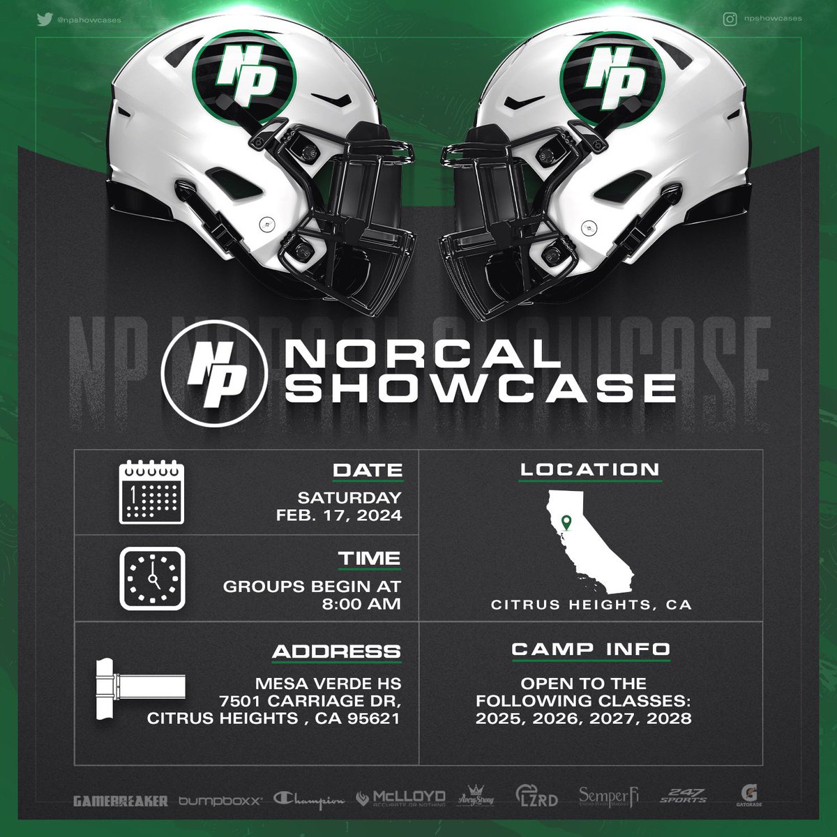 💥 NorCal Showcase 💥
2025’s, 26’s, 27’s &amp; 28’s.

📍NorCal Feb 17th

Get to our showcase as we will be sending our college clients info on which athletes they should be evaluating. 

Take control of your recruiting.

Register: 

stakd.cc/48yT0kR
