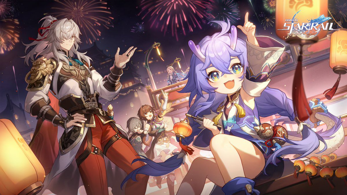 honkaistarrail's tweet photo. Honkai: Star Rail Welcomes the Spring Festival: Reunion

Now's the time to reunite with friends and family!
Nearby, lanterns scatter. Reflected within the Dragon Lady's irises, they sparkle brightly.
In the distance, homestead lamps harmonize with the fireworks, illuminating smiles all around.

What are your wishes and expectations for this new year?

#HonkaiStarRail