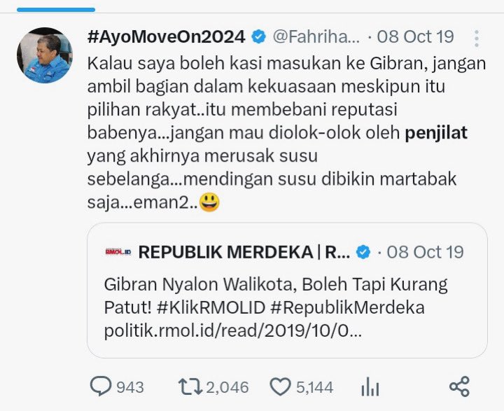 AgusMagelangan's tweet photo. Iya, saya paham orang bisa berubah, tapi kelihatannya menarik juga kalau ada mesin waktu yang bisa bikin Fahri Hamzah 2024 balik ke masa lalu dan berantem sama Fahri Hamzah 2019. 😅 https://t.co/qkiVcyfKcX