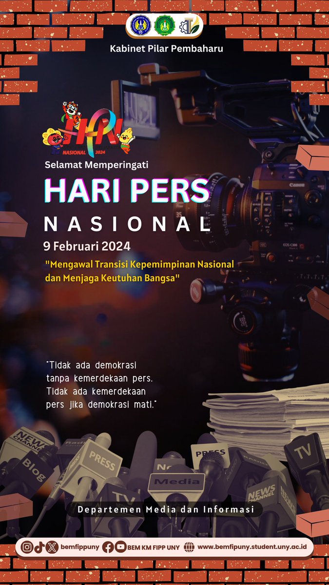 bemfipuny's tweet photo. 🎊 SELAMAT HARI PERS NASIONAL🎊

Mari kita rayakan semua dedikasi dan kerja keras para insan pers dalam menyebarkan informasi yang dibutuhkan oleh masyarakat dalam memastikan transparansi, akuntabilitas, dan kebebasan berekspresi dalam sebuah demokrasi. https://t.co/YRQDjgjoAC