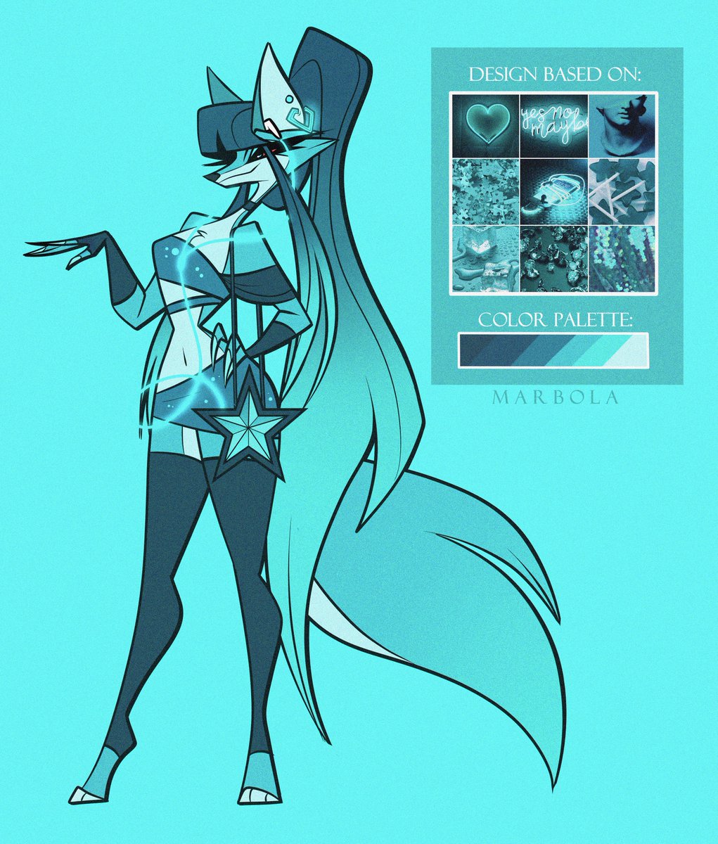 marbola_art's tweet image. Moodboard design commission for @HarunoSakura  ✨

#HelluvaBossOC #hellhound