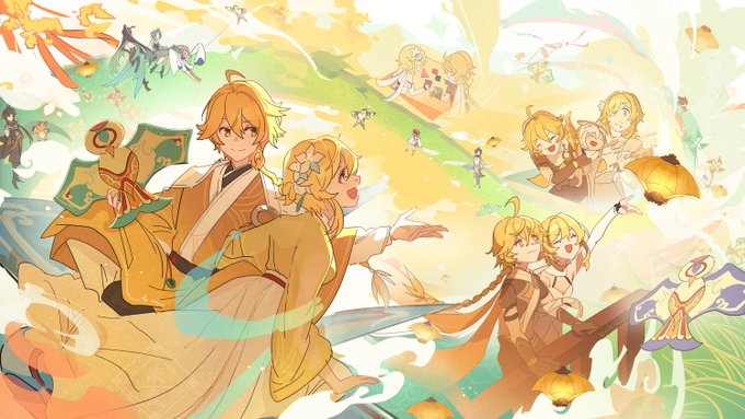 除夕大家吃好喝好!龙年快乐!!#GenshinImpact #Lumine #Aether 
