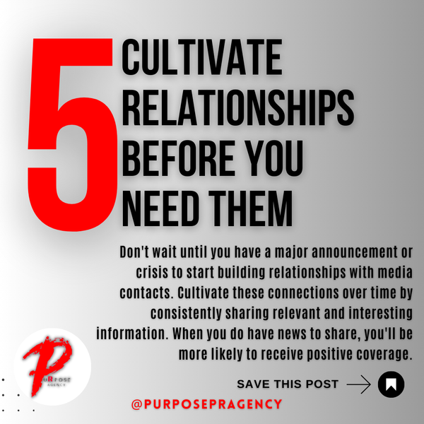 The last two ways to build strong media relationships would be….#pitch #prgirl #press #media #nationalpress