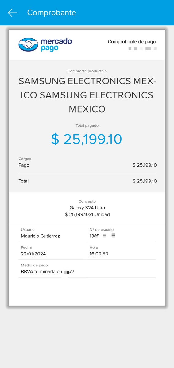 MCooperDev's tweet photo. @samsungmobilemx @Profeco 
Ayudaaa! Llevo desde el 22 de enero son una resolución por parte de Samsung, realice una compra en su sitio y por un error de su página no se realizó mi pedido pero si me hicieron el cobro de $25,199.10 pesos en Mercado Pago.
No dan seguimiento!!!! https://t.co/6PzlPEyBan