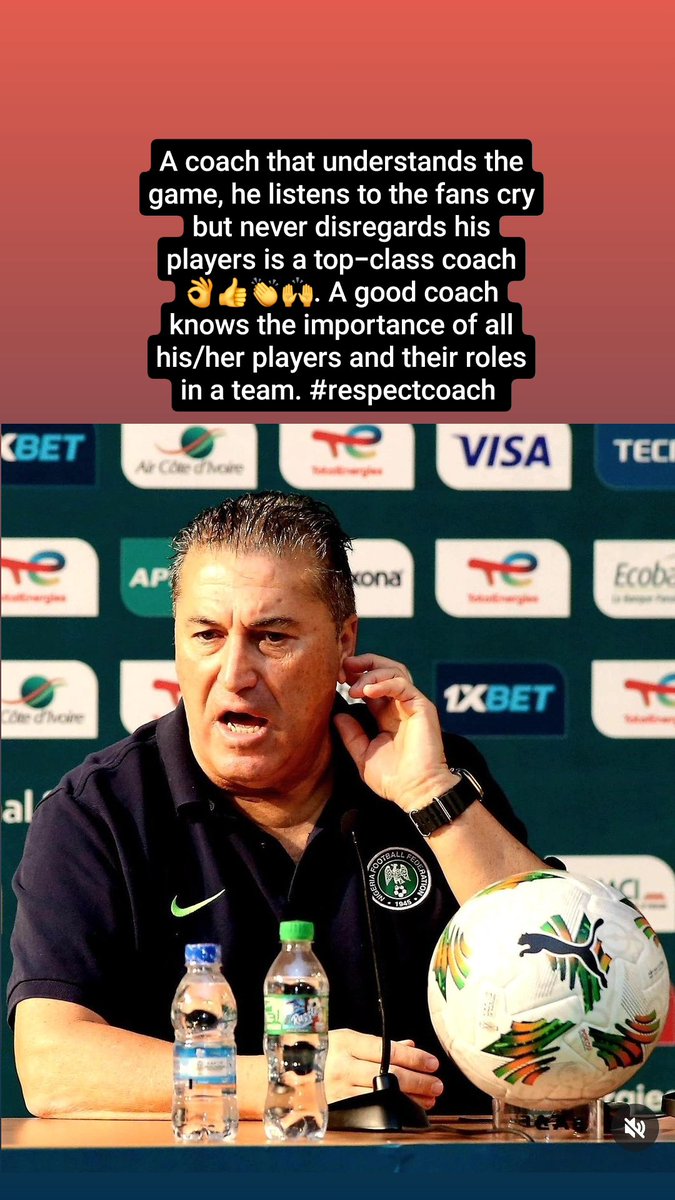 I saw this from the start 🙌. Kudos to the fans 👏 but the coach sees more than just playing on the pitch and knows the importance of all players he invites.