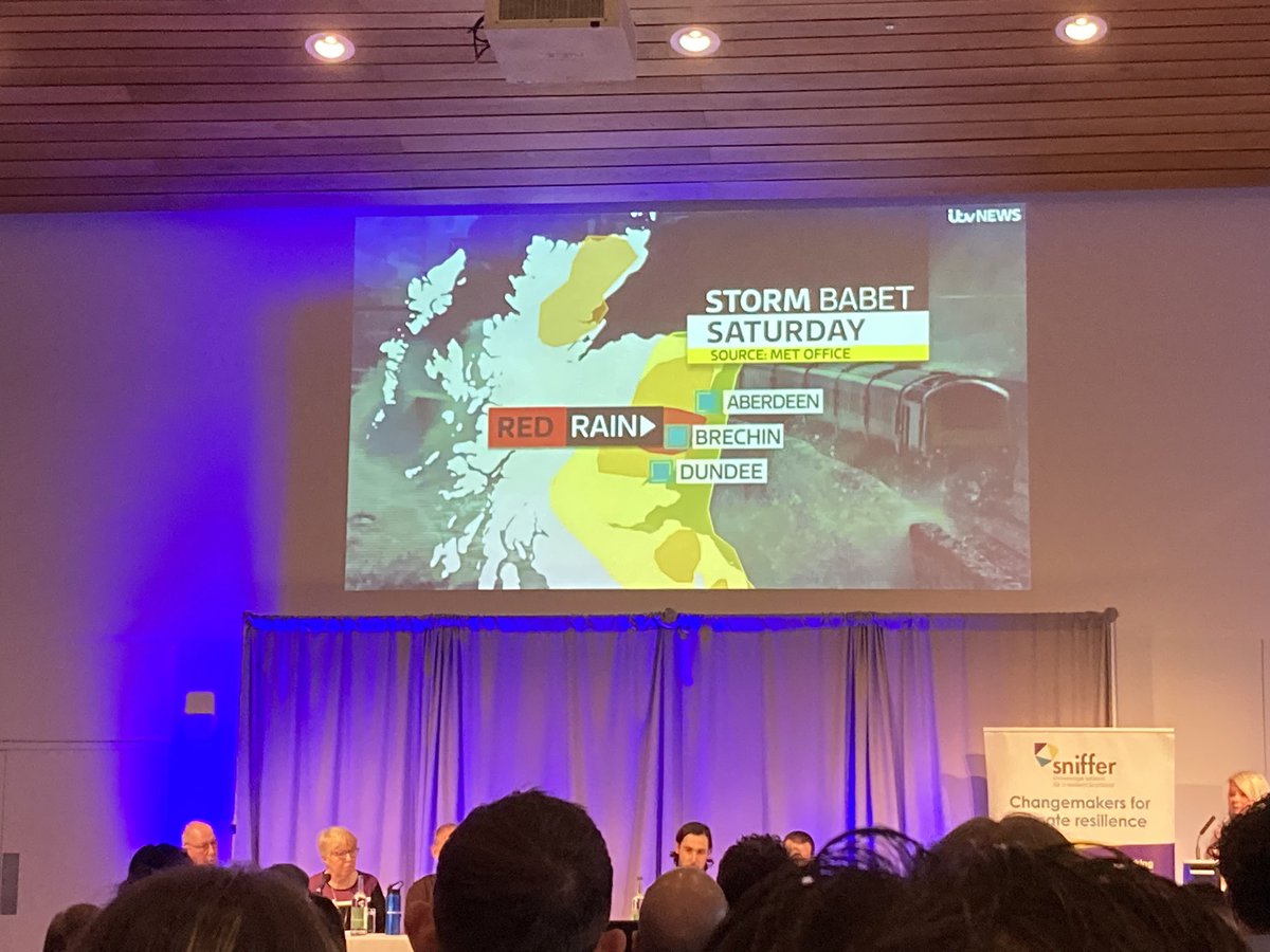 Great presentation by @jacnjimms from @AngusCouncil at the @SnifferScotland #FRM2024 conference this morning. Babet, Brechin and Angus at the centre of many conversations over the two days. #Brechin #Angus #Stormbabet #flooding