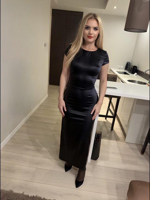 My new satin dress 👑😘 https://t.co/z3z742zmYw