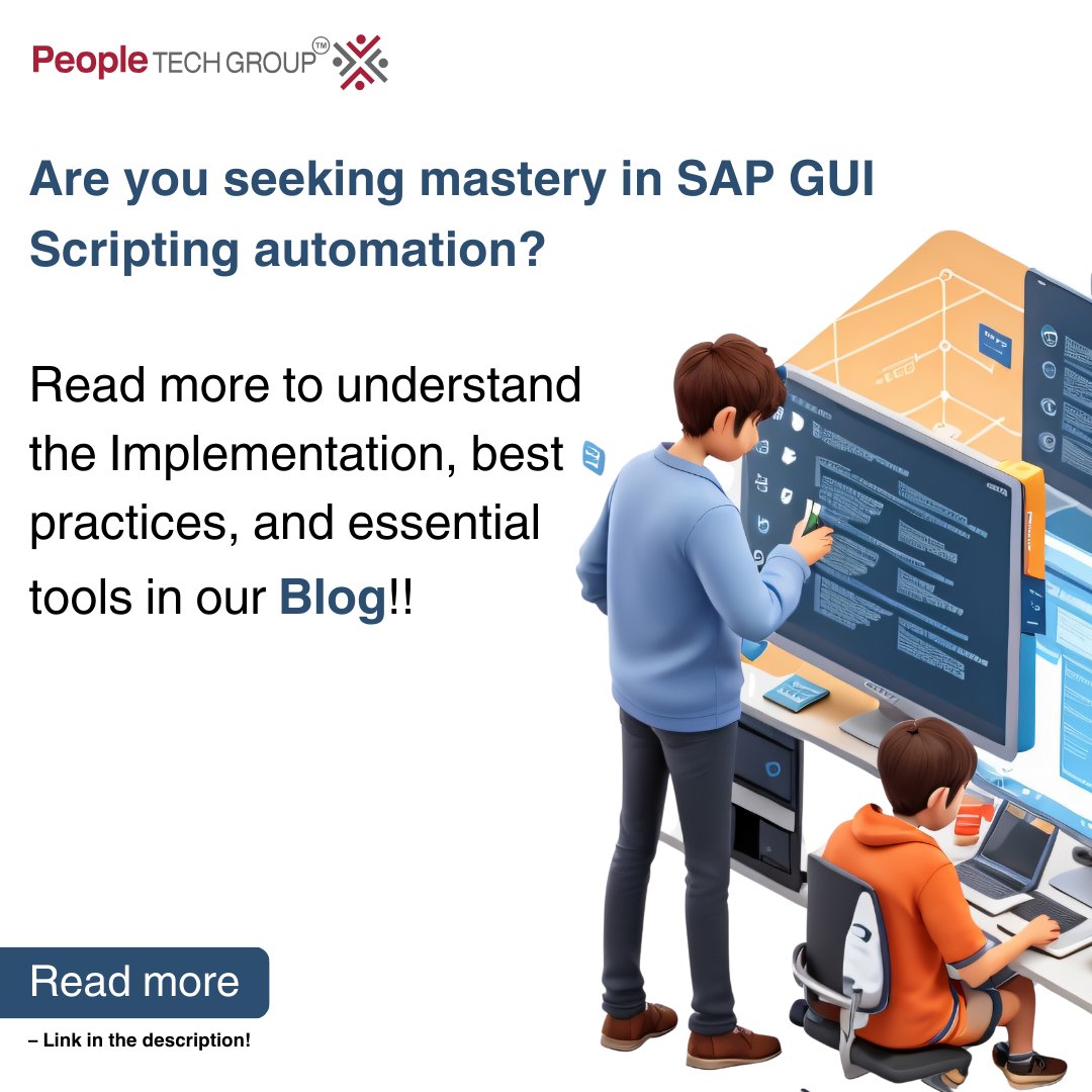 PeopleTechInc's tweet image. Optimize your SAP processes?

Click on the link to access Part 3 of our SAP GUI Scripting series! -peopletech.com/blogs/from-set…

#ptg #SAPGUI #SAPautomation #usermanagement #rolemanagement #bestpractices #tools #SAPimplementation #SAPtransformation