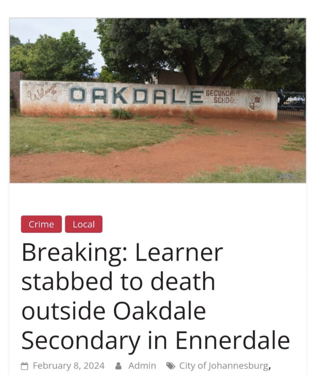 Is this Tintswalo? 😭No alternative learning spaces for at risk learners, no psychosocial intervention for learners who display behavioural challenges.
This school has highlighted safety concerns for years on end.Condolences to family, friends and the community of Ennerdale🙏