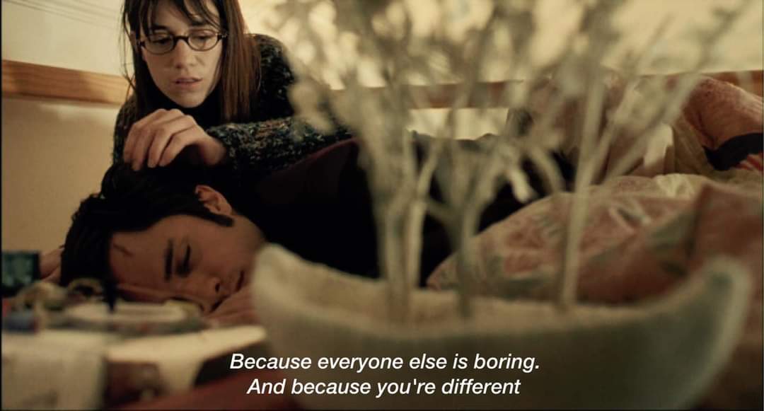 Because everyone else is boring.
And because you're different.

📽️The Science of Sleep (2006)/
Dir. Michel Gondry