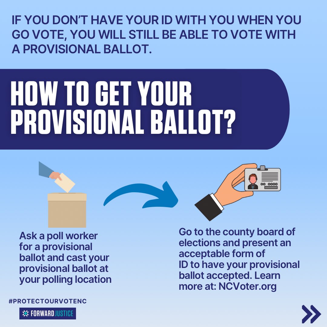 🚨2024 will be the first presidential election in NC history where voters are required to show photo ID to vote. Here’s what you need to know! @forwardjustice #ncelection 🧵