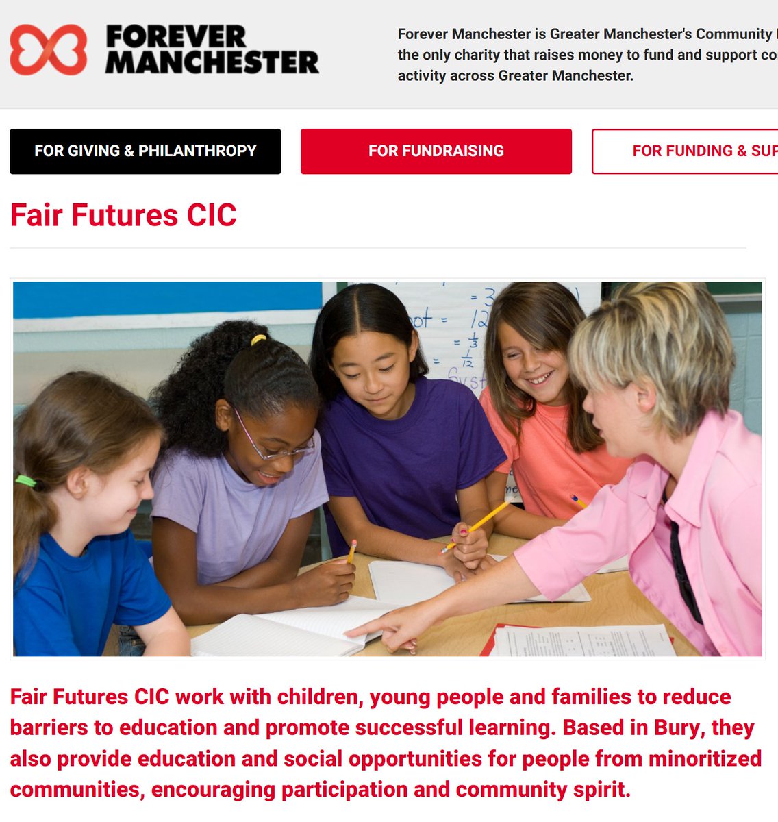 FairFutures1's tweet image. We're so excited to be attending @4EVERManchester Birthday Party this evening as @FairFutures1 is shortlisted for Community Group of the Year Award! forevermanchester.com/fair-futures-c… Looking forward to a great evening and learning more about the work of amazing community groups across GM