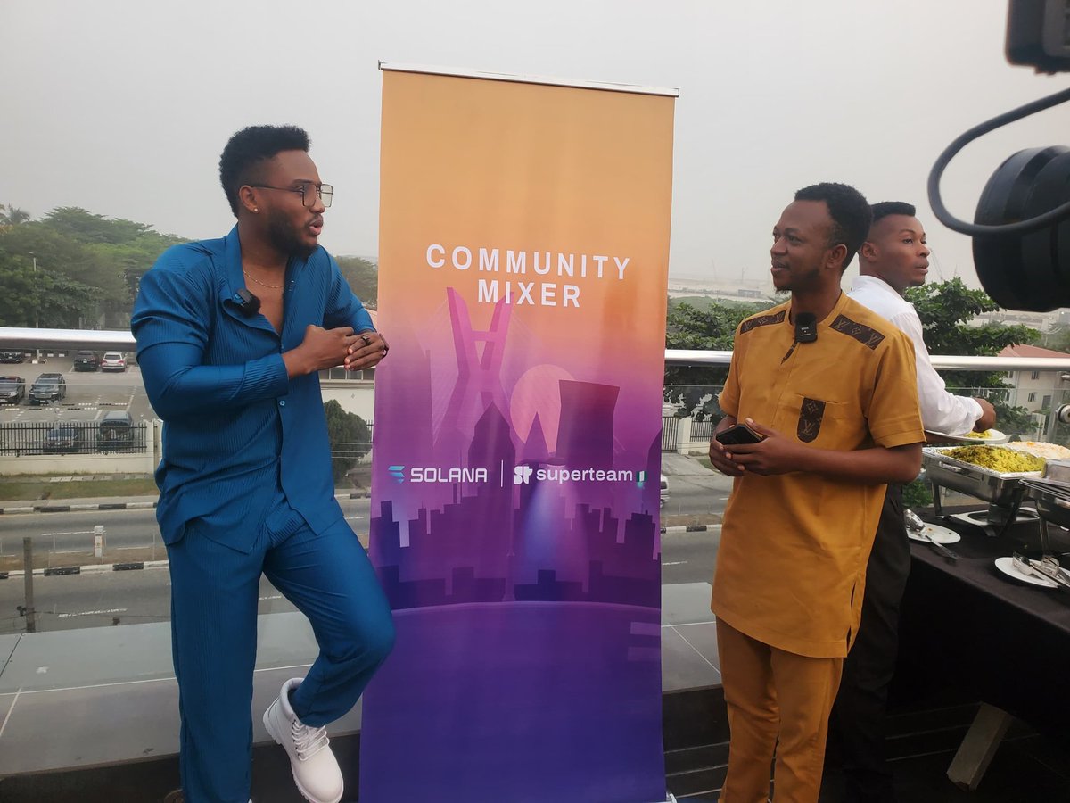 CoinNewsExtraTv's tweet photo. CoinNews Extra was at the #SuperteamNGMixer event last Saturday and had a great time! 

We interviewed @Harri_obi co-lead of @SuperteamNG , and learned more about the #Solana ecosystem and its potential in Nigeria. We also had an engaging discussion with other attendees. https://t.co/mmLiUyHszM