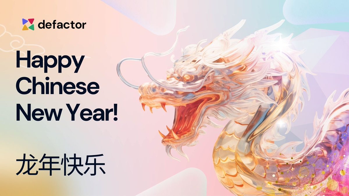 realonbase's tweet photo. Happy Chinese New Year from all the team at #Defactor! 

Wishing all of our #community near and far a joyous and prosperous year of the Dragon 🐉

#ChineseNewYear #YearOfTheDragon https://t.co/2Gah6X4zlZ