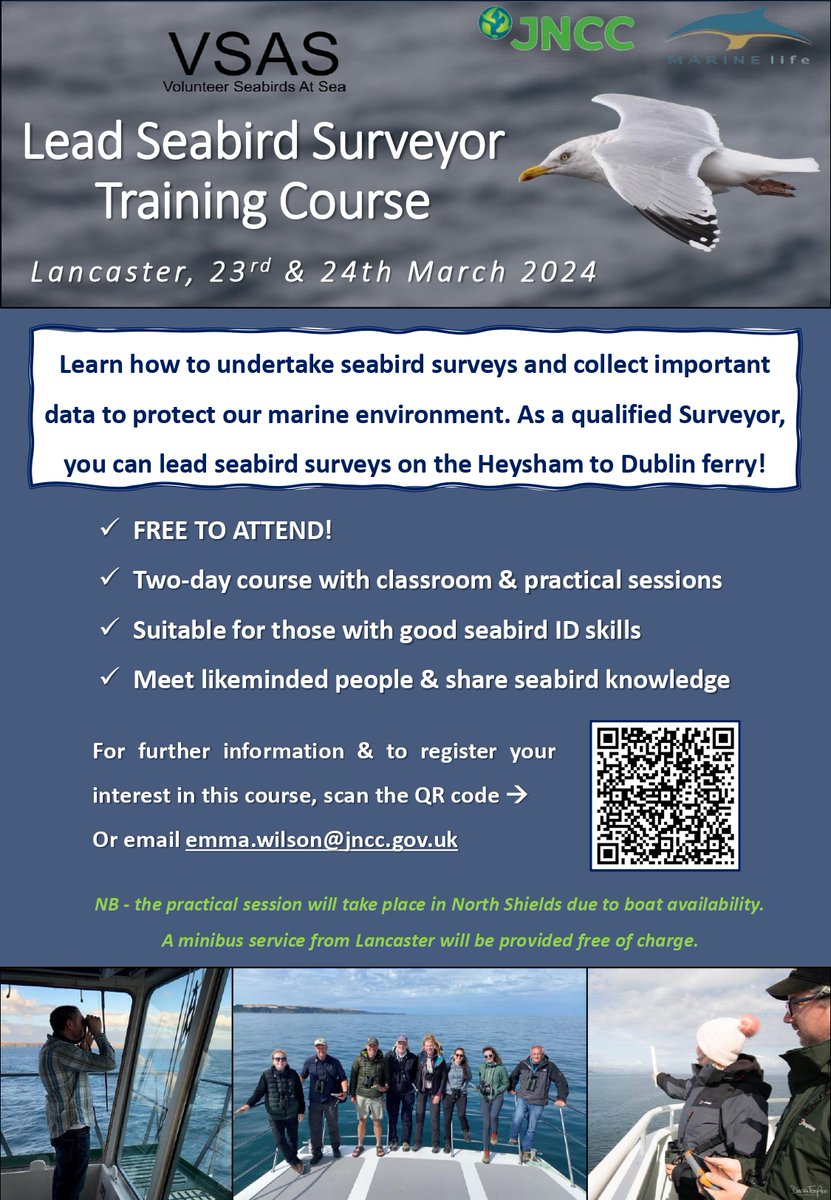 ⭐️Sign-up now for our next Seabird Surveyor training course!⭐️ We are looking for volunteers based in the Lancashire area who would like to take part in seabird surveys on the Heysham to Dublin ferry!⛴️ Sign-up here - forms.office.com/e/m0uz8wHPh3