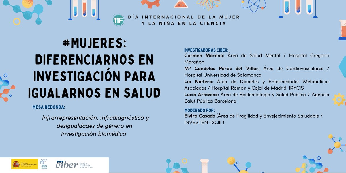 CIBER_ISCIII's tweet photo. 🆕El CIBER abre un debate para avanzar en la #igualdad en #salud con la incorporación de la #perspectivadegénero en investigación https://t.co/IqkKhjsT9I

¡Cómo disfrutamos de esta supermesa #11F! Gracias a  todas nuestras investigadoras por hacerla posible👏👏👏 @SaludISCIII https://t.co/XazcClQIUK