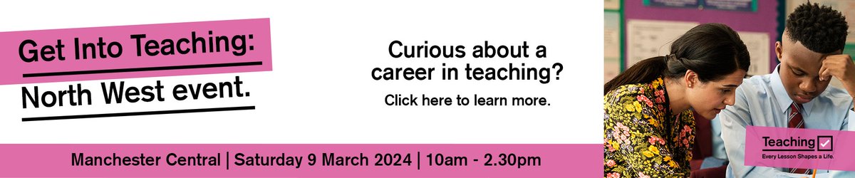 train2teachchs's tweet image. Join us at the Get Into Teaching North West event!