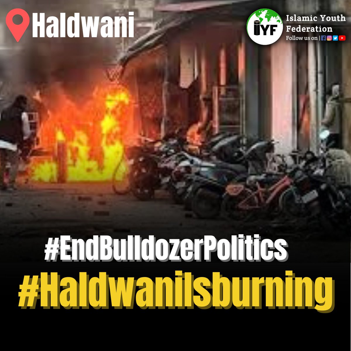 iyfofindia's tweet photo. #ہلدوانی میں جو کچھ ہو رہا ہے،  وہ ریاستی دہشت گردی ہے اور اس کے ذریعے #مسلمانوں کی نسل کشی کرنا مقصود ہے ۔ چند روز قبل  یکساں سول کوڈ  لاگو کیا گیا اور اس کو چھپانے کے لئے  مسلمانوں کو ہراساں کرنے کا سلسلہ شروع ہوگیا ،
۱/۲
#HaldwaniIsBurning https://t.co/YxHQWUe22c