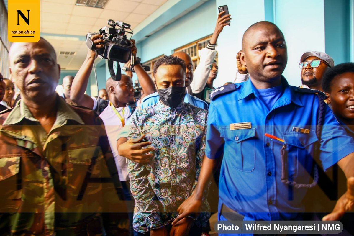 NationAfrica's tweet image. Jowie is escorted to remand after he was found guilty of killing Monica Kimani