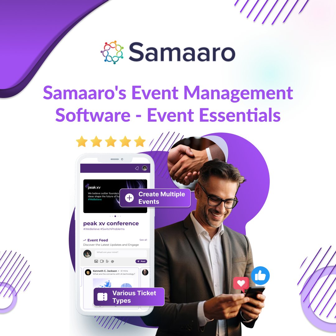 Elevate Your Events with Samaaro's Event Essentials! 🚀
Explore seamless registration, mobile-friendly ticketing, smooth check-ins, custom badges, and a user-friendly event website builder. 🌐🎟️ #EventManagement #SamaaroSoftware #EventEssentials #TechForEvents