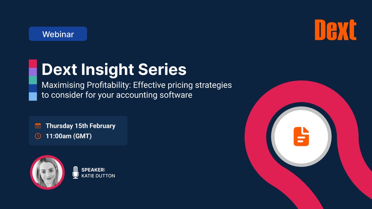 Dext Insight Series 🤓 📈 Katie Dutton, Practice Solutions Expert at Dext, will discuss pricing strategies to consider for your accounting software and how to price accurately for each service you offer. Register now: bit.ly/3vBscBM