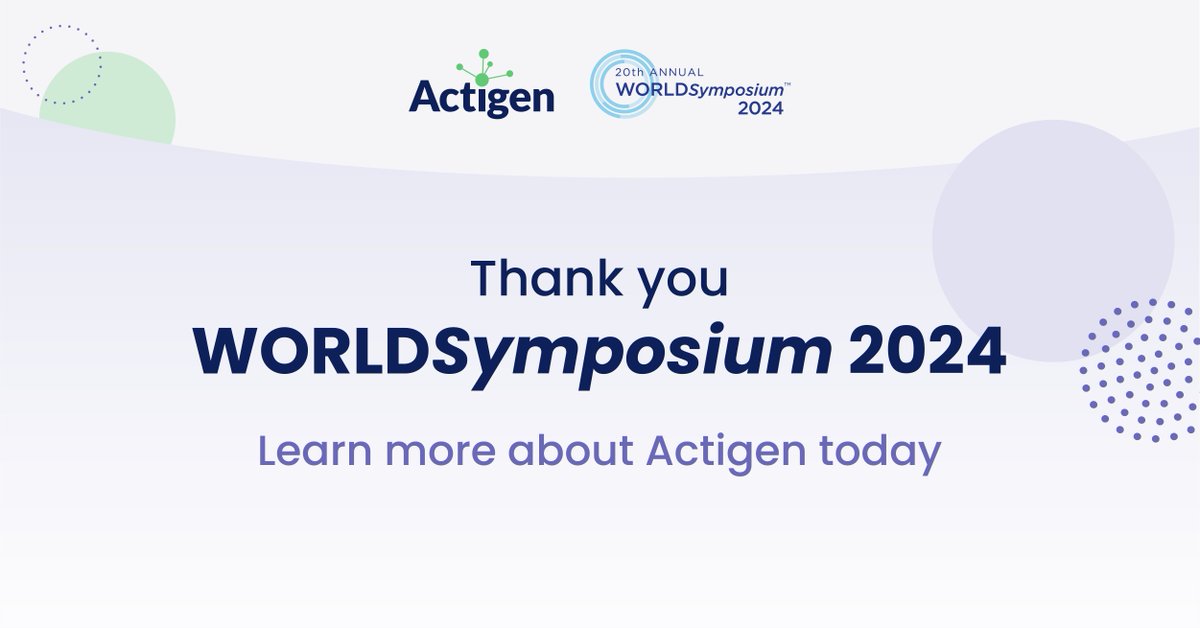 Actigenltd's tweet photo. What a fantastic few days at #WORLDSymposium24! Great to attend and hear the latest developments in the field of #lysosomalstoreagediseases. Contact us if you want to learn more about the work we do in #rarediseases: https://t.co/dyIVv4Vmwj https://t.co/aXu1yrfxVB